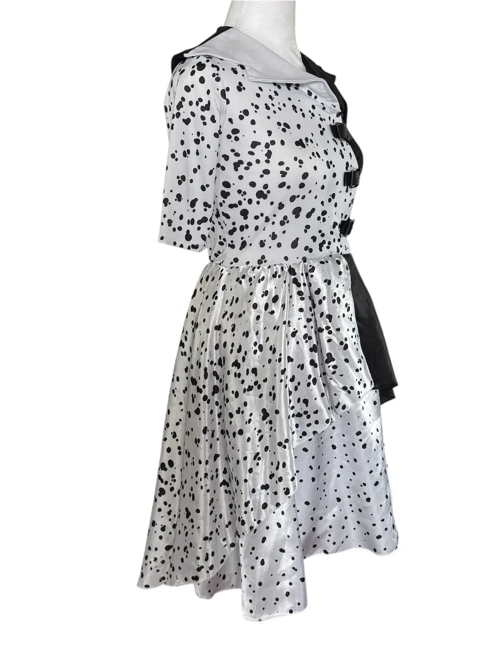 Cruella De Vil Costume Girls M Black White Dalmatian Dress Halloween